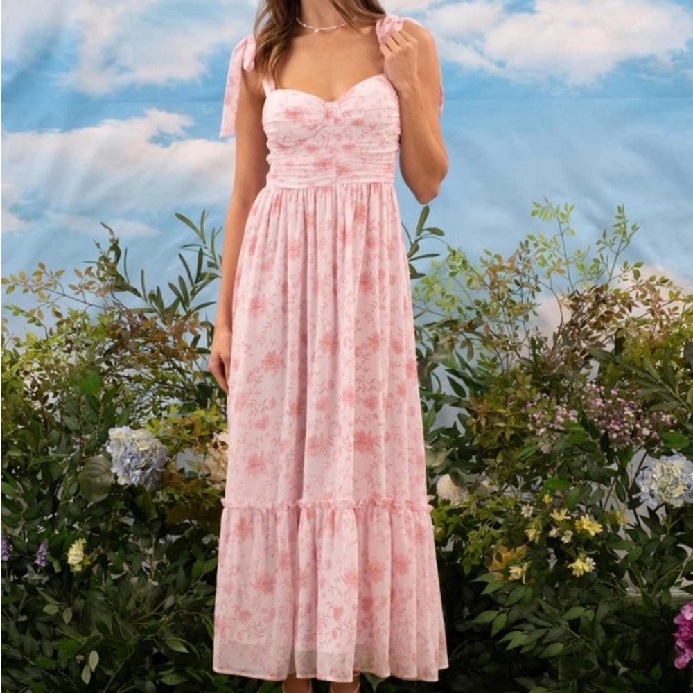 Floral Pink Maxi Dress
